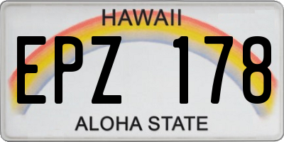 HI license plate EPZ178