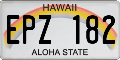 HI license plate EPZ182