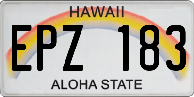 HI license plate EPZ183