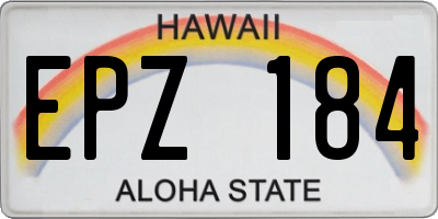 HI license plate EPZ184
