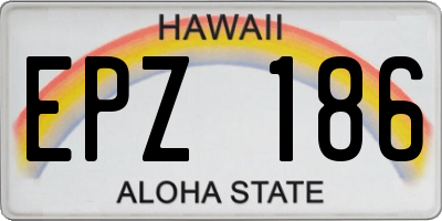 HI license plate EPZ186