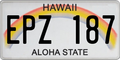 HI license plate EPZ187