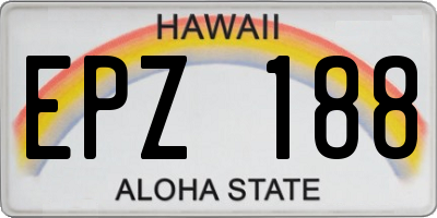 HI license plate EPZ188