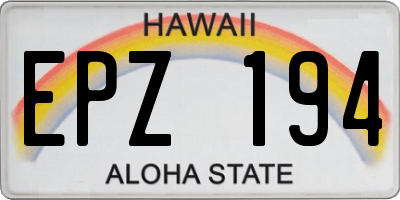 HI license plate EPZ194