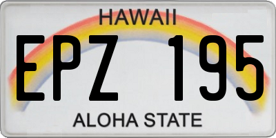 HI license plate EPZ195