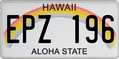 HI license plate EPZ196