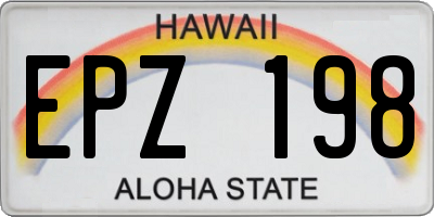 HI license plate EPZ198