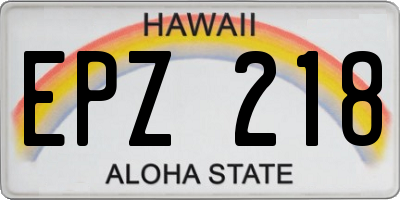 HI license plate EPZ218