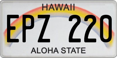 HI license plate EPZ220