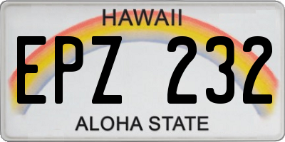 HI license plate EPZ232