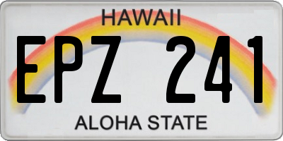 HI license plate EPZ241