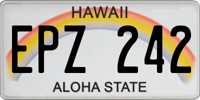 HI license plate EPZ242