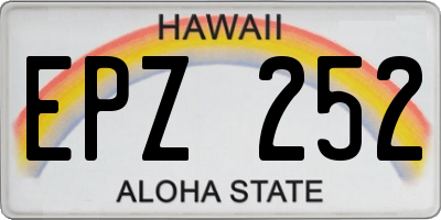 HI license plate EPZ252