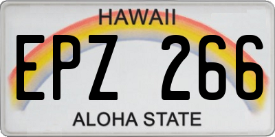 HI license plate EPZ266