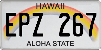 HI license plate EPZ267