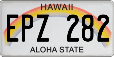 HI license plate EPZ282