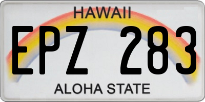 HI license plate EPZ283