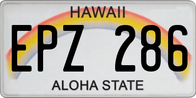 HI license plate EPZ286