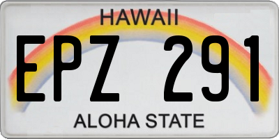 HI license plate EPZ291