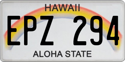HI license plate EPZ294
