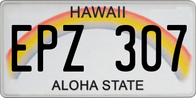 HI license plate EPZ307