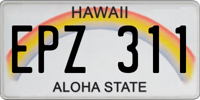 HI license plate EPZ311