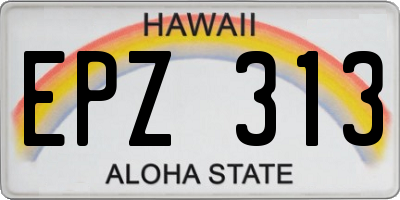 HI license plate EPZ313