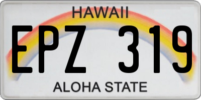 HI license plate EPZ319