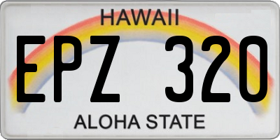 HI license plate EPZ320