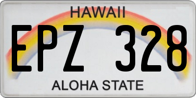 HI license plate EPZ328