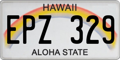 HI license plate EPZ329
