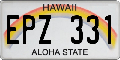 HI license plate EPZ331