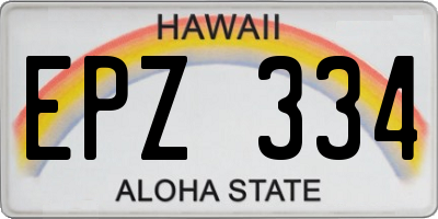 HI license plate EPZ334