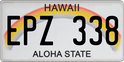 HI license plate EPZ338