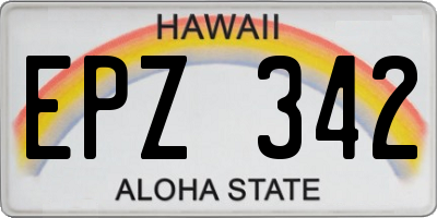 HI license plate EPZ342