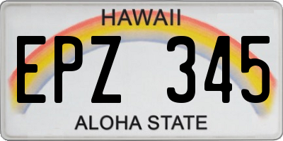 HI license plate EPZ345