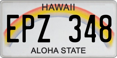 HI license plate EPZ348
