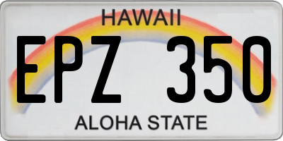 HI license plate EPZ350