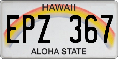 HI license plate EPZ367