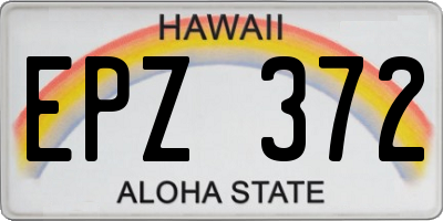 HI license plate EPZ372