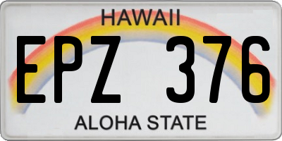 HI license plate EPZ376