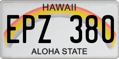 HI license plate EPZ380