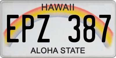 HI license plate EPZ387