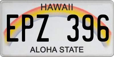 HI license plate EPZ396