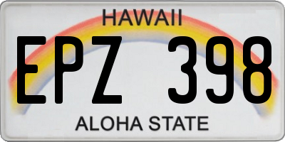 HI license plate EPZ398