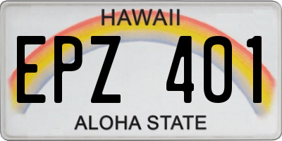 HI license plate EPZ401