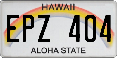 HI license plate EPZ404