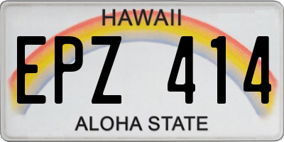 HI license plate EPZ414