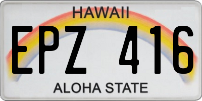 HI license plate EPZ416