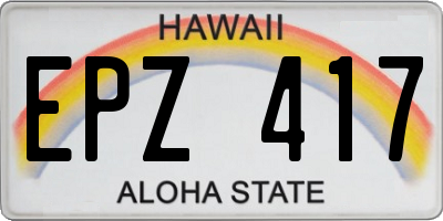 HI license plate EPZ417